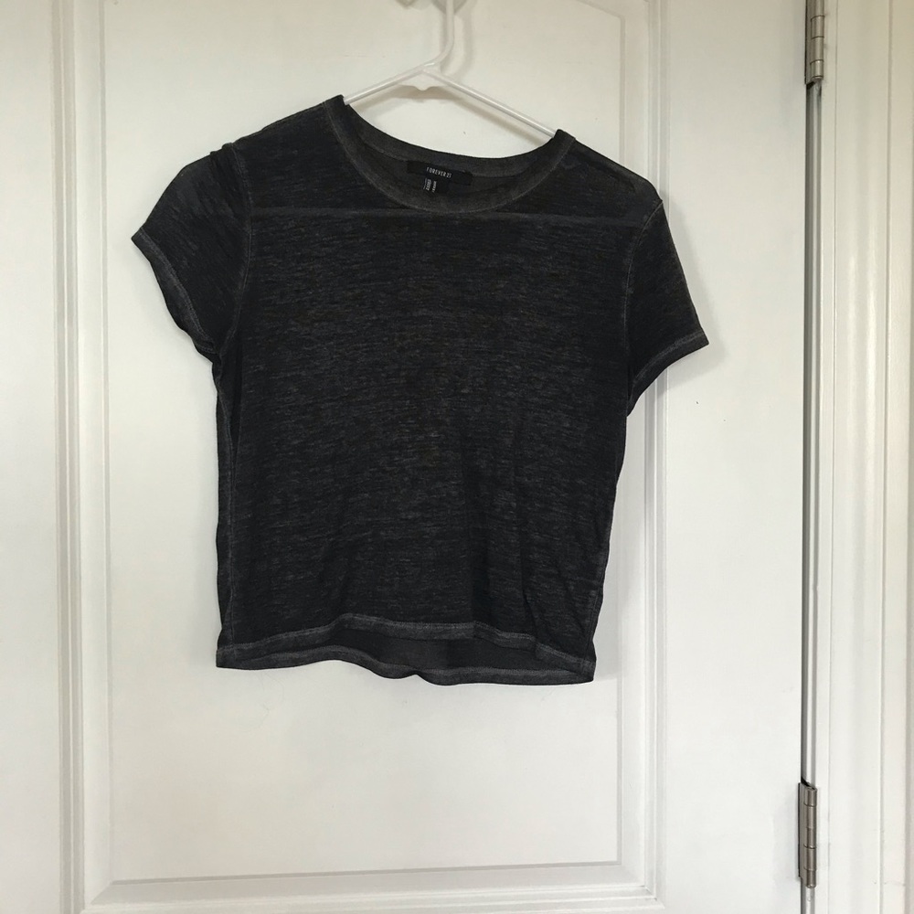 Heather grey crop top